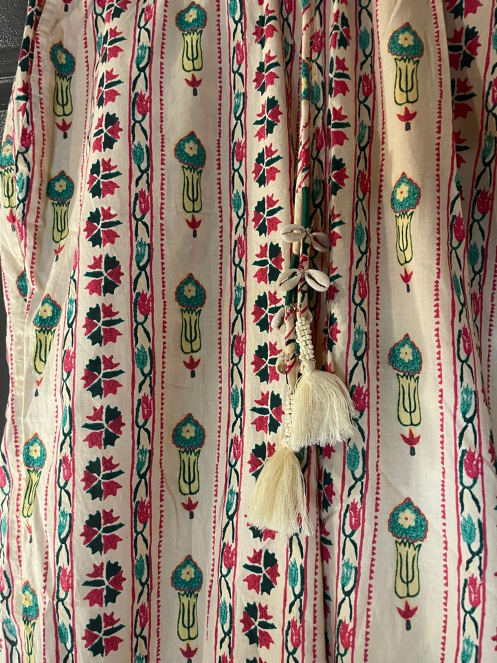 Haute Hippie Cream Bold print draw string pant cotton beach resort boho festival